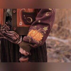 SOLD Knock Thrice Embroidered Harvest Cardigan